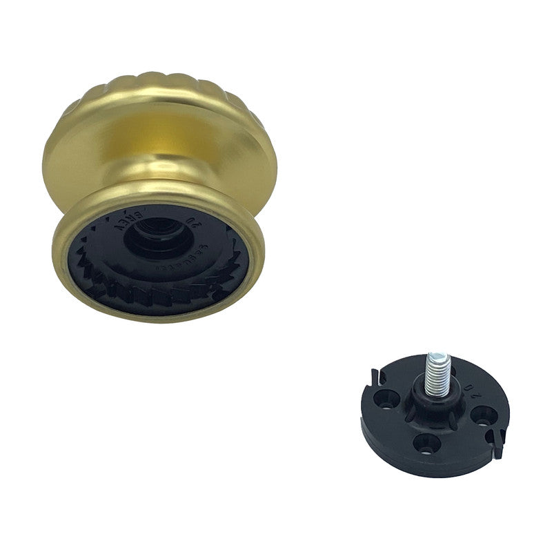 Pomolo fisso per porta SAGUATTI 161/80BB in alluminio oro lucido