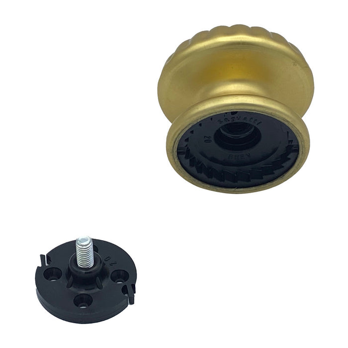 Pomolo fisso per porta SAGUATTI 161/80FB in alluminio oro satinato