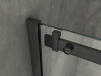 Porta Doccia Scorrevole Frameless Cristallo 8 mm Trasparente Telaio Nero Opaco - Misura: 120 xh195 cm