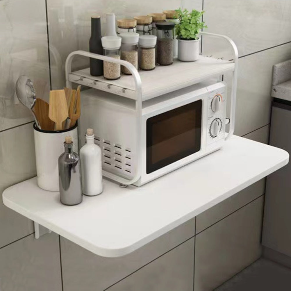 Tavolo Pieghevole a Muro Salvaspazio Multiuso in MDF Bianco 80x60cm