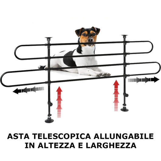 Griglia Divisorio Auto per Cani Protezione Universale per Trasporto Animali 87-135cm