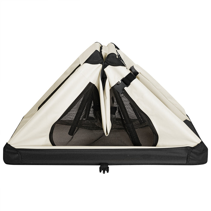 Borsa Trasportino Animali Domestici Pieghevole 70x50 H 52cm Cani e Gatti Beige