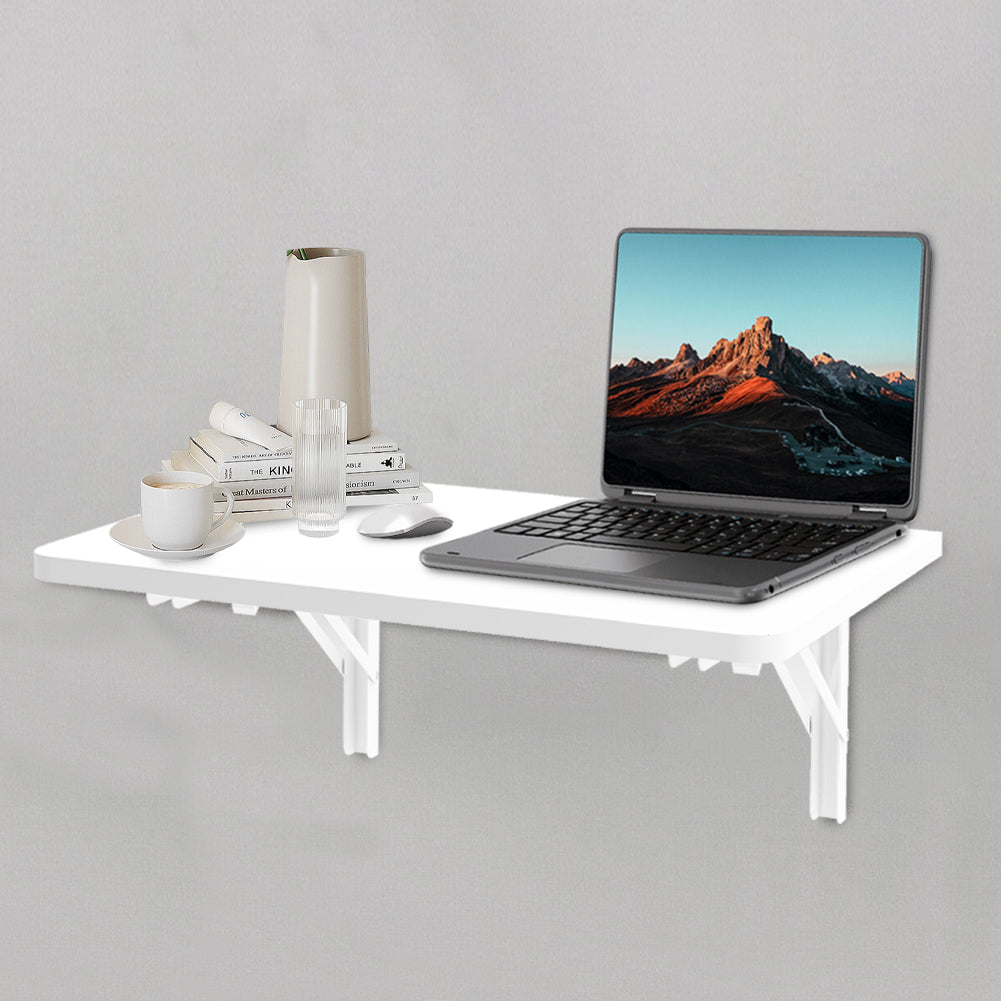 Tavolo Pieghevole a Muro Salvaspazio Multiuso in MDF Bianco 80x60cm