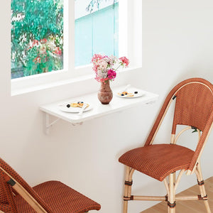 Tavolo Pieghevole a Muro Salvaspazio Multiuso in MDF Bianco 80x60cm