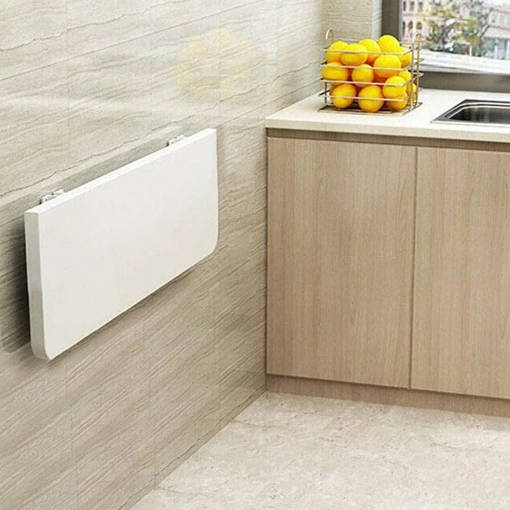 Tavolo Pieghevole a Muro Salvaspazio Multiuso in MDF Bianco 80x60cm