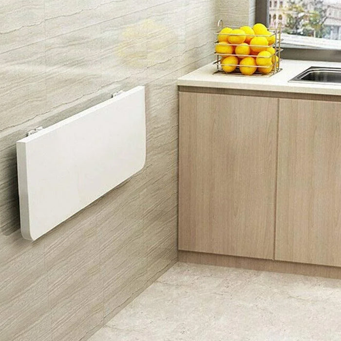 Tavolo Pieghevole a Muro Salvaspazio Multiuso in MDF Bianco 80x60cm