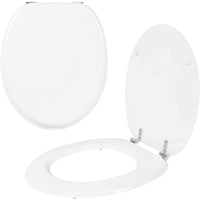 Anika, sedile per wc in mdf mit verchromten scharnieren wei