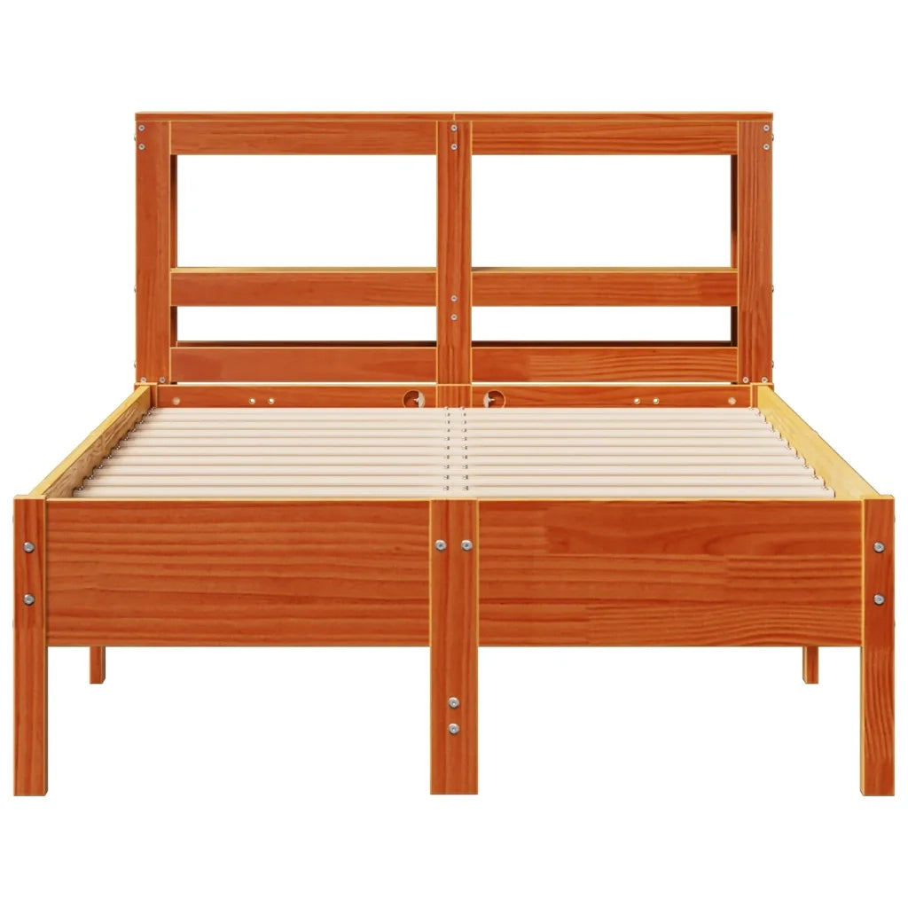 Letto senza Materasso Marrone Cera 120x190 cm in Legno di Pino 3306167