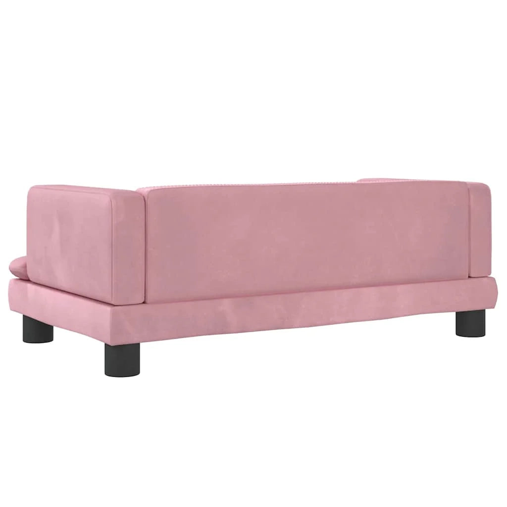 Cuccia per cani a forma di cesto comoda 80 x 45 x 30 cm in velluto rosa 02_0042958