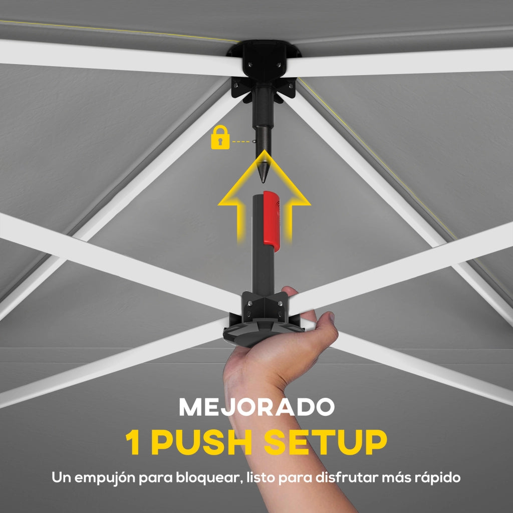 Tenda da giardino pieghevole 3x3 m con UPF50+ ¨C zephmum ¨C grigio scuro