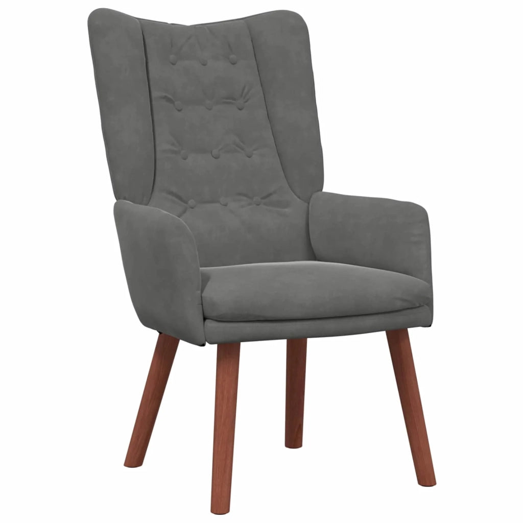Poltrona | Sedia Relax Grigio scuro 63 x 67 x 94 cm Velluto