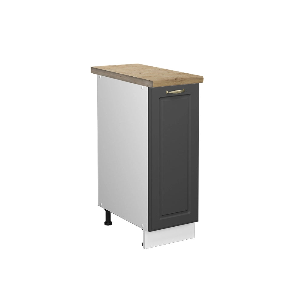 Armadio cucina dispensa alto Fame-Line Antracite-oro/Bianco 30 cm, PL Rovere Vicco