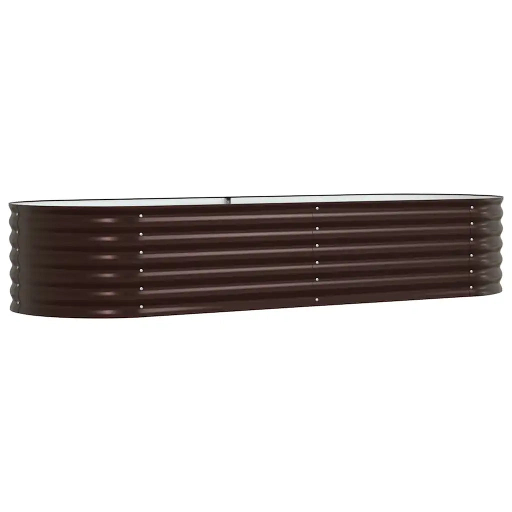 Fioriere | Cassetta per fiori | Letto Rialzato Marrone 240 x 80 x 44 cm Acciaio