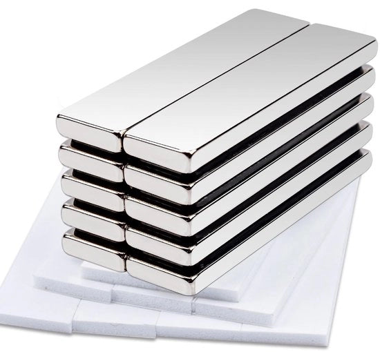 Kit di magneti rettangolari per cucina 40x10x3MM magneti neodimio extra forti, forti magneti con parte adesiva posteriore, 10 pezzi forti magneti rettangolari forti per lavagna bianca cucine, uffici
