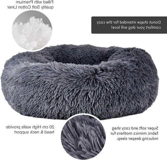 Letto per gatti morbido a forma rotonda - Comodo riposo per piccoli animali domestici - Grigio (50 cm)