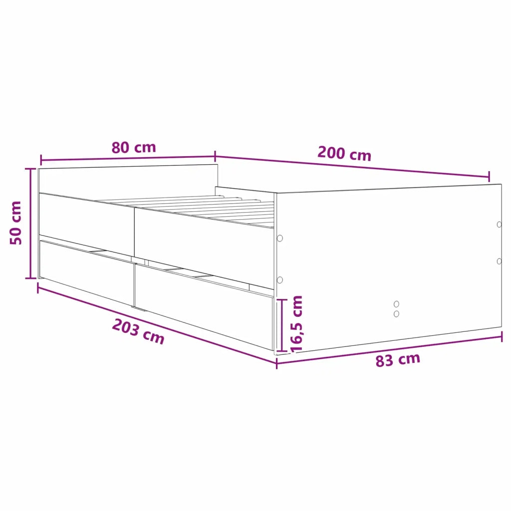 Struttura del letto Rovere Artigianale Legno ingegnerizzato 3429628