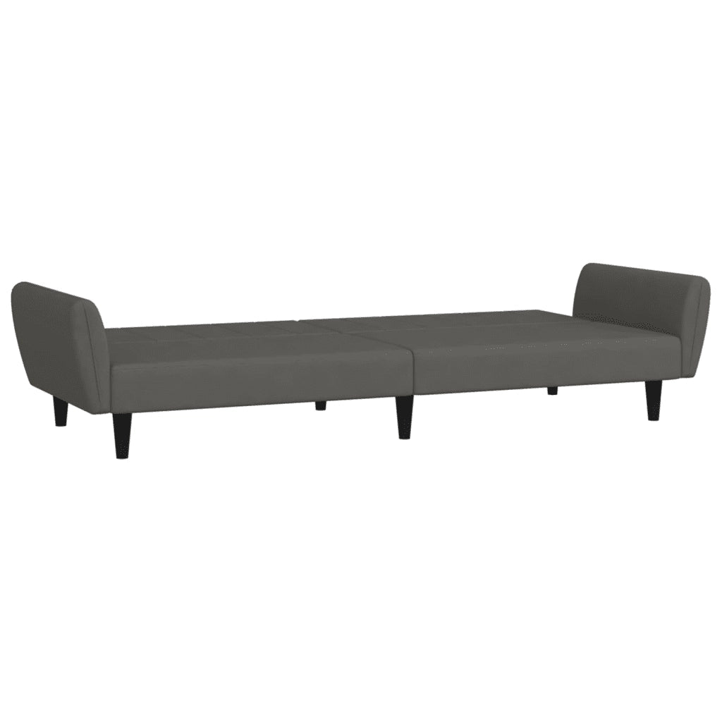 Divano letto | Sof¨¤ letto | Letto singolo a 2 Posti Grigio Scuro in Velluto