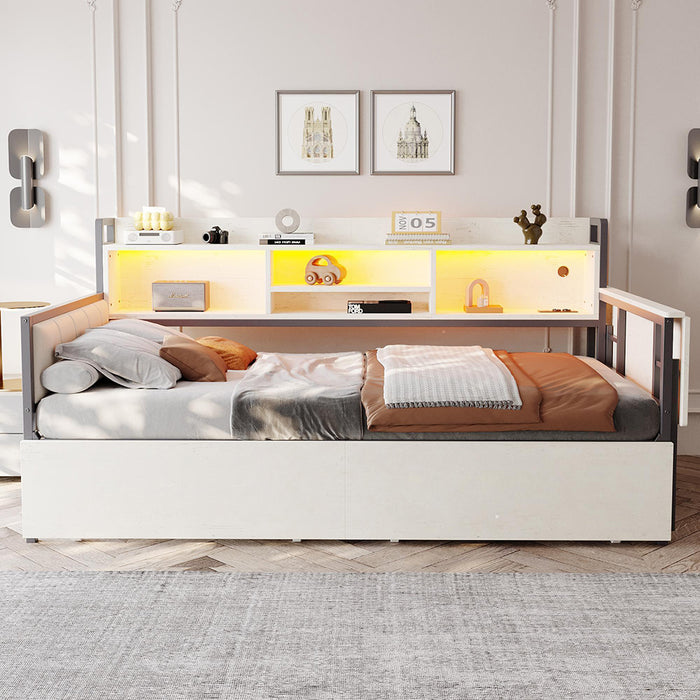 Divano letto ferro 90x200cm?- Xylo - LED scrivania bianco