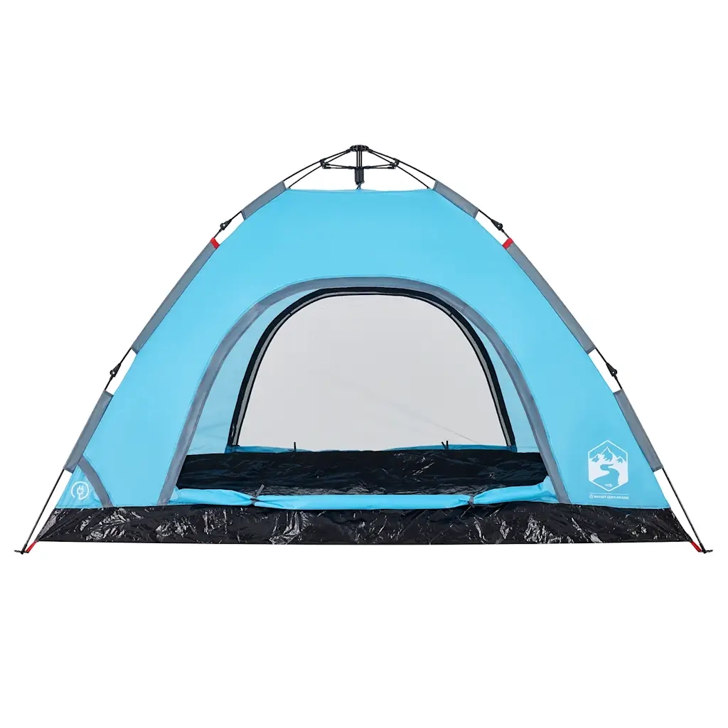 Tenda da Campeggio 4 Persone-Tenda per Escursionismo Blu a Rilascio Rapido