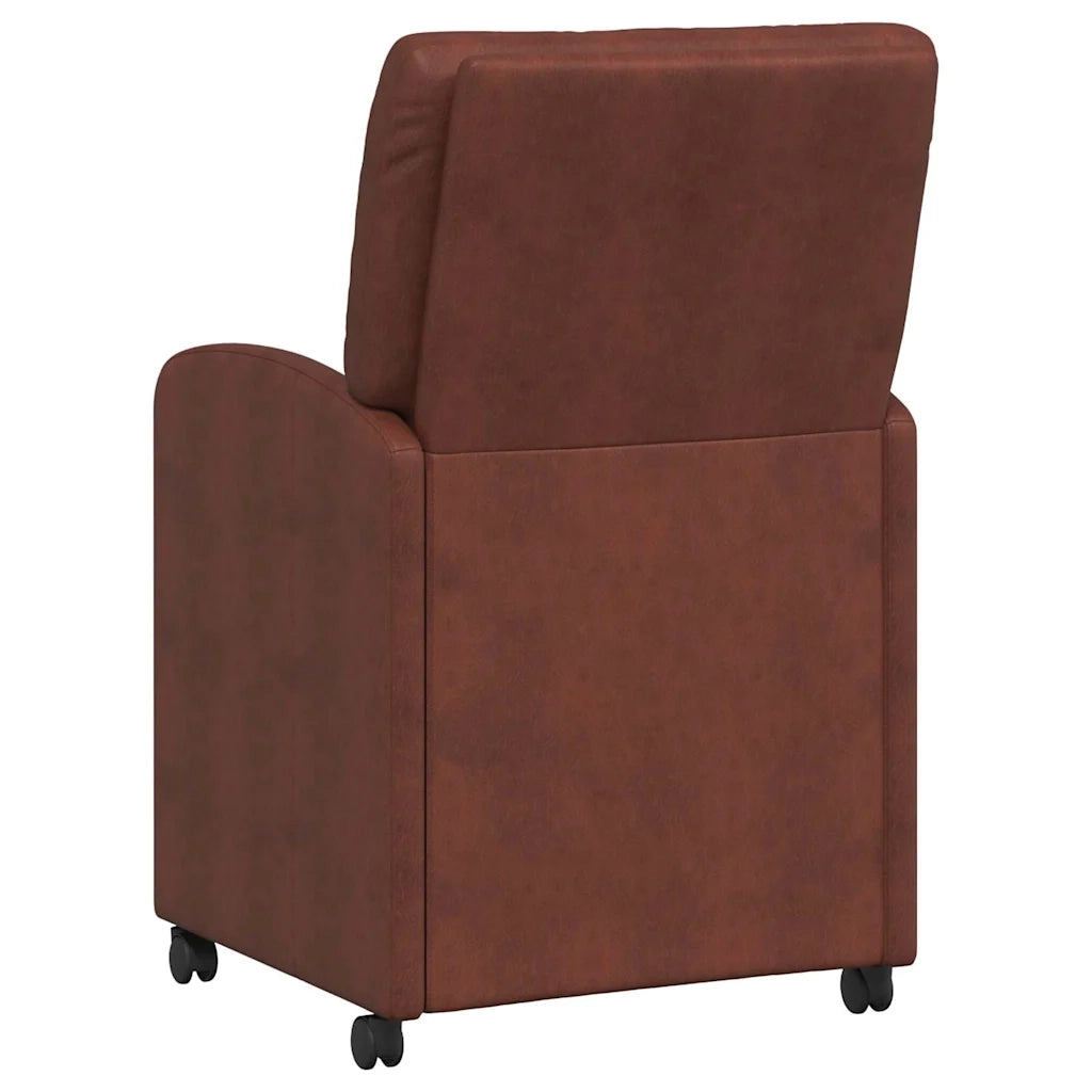Sedie da Pranzo con Ruote 2 pcs Marrone lucido 57 x 67 x 95 cm