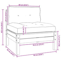 Set Divani da Giardino 3 pz con Cuscini Bianco Massello di Pino 806665