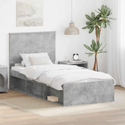 Struttura del letto Grigio Concretè 75 x 190 cm Pino massello