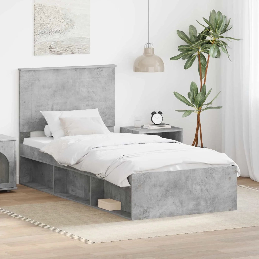 Struttura del letto Grigio Concretè 75 x 190 cm Pino massello