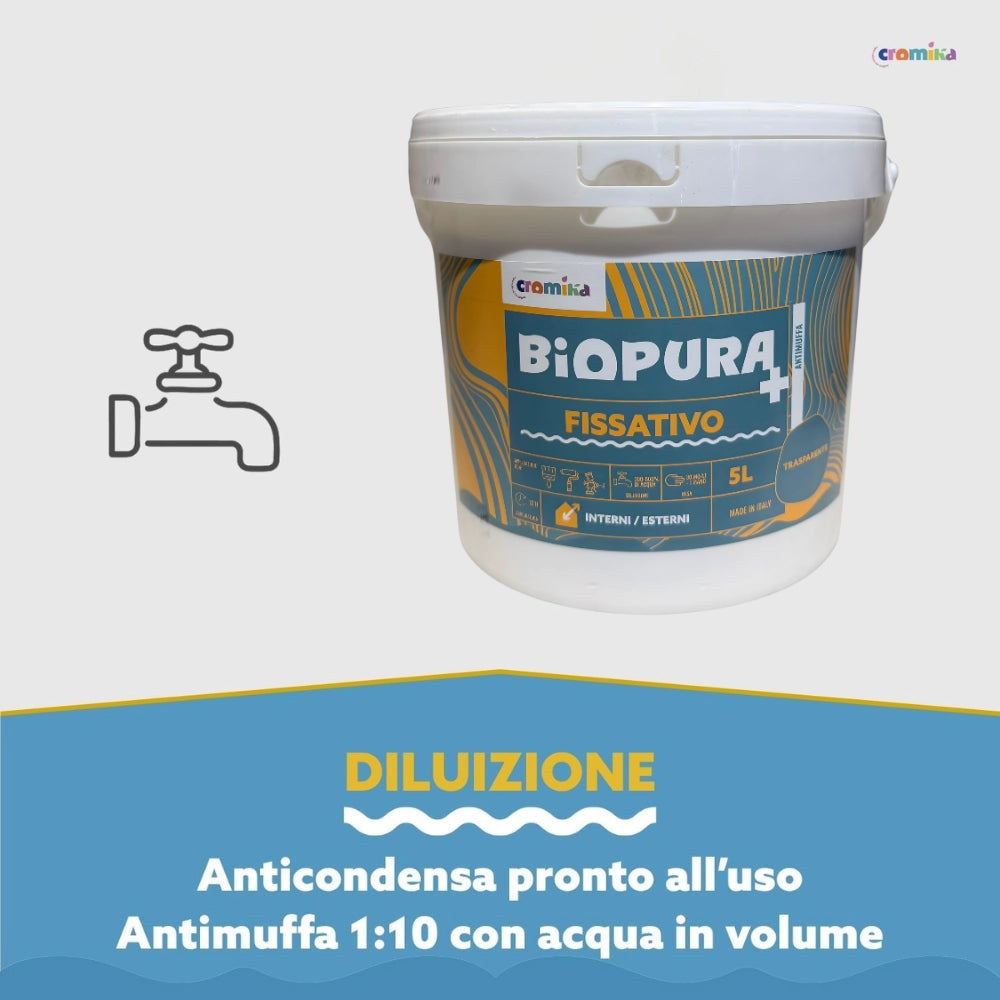 Fissativo antimuffa anticondensa alta concentrazione linea biopura cromika *** formato 5 lt, confezione 1