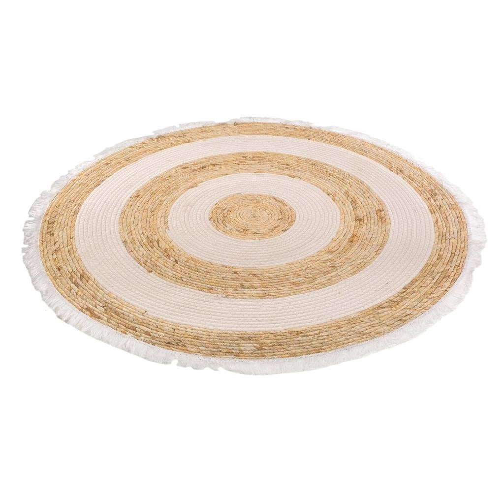 Tappeto marrone in fibra naturale intrecciato a mano d100x1h