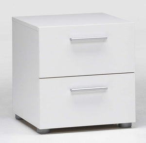Comodino 2 Cassetti 40x40x42h CM Pepe Nightstand Bianco 70070/49