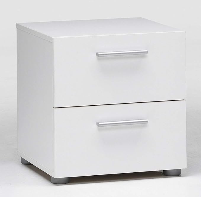 Comodino 2 Cassetti 40x40x42h CM Pepe Nightstand Bianco 70070/49
