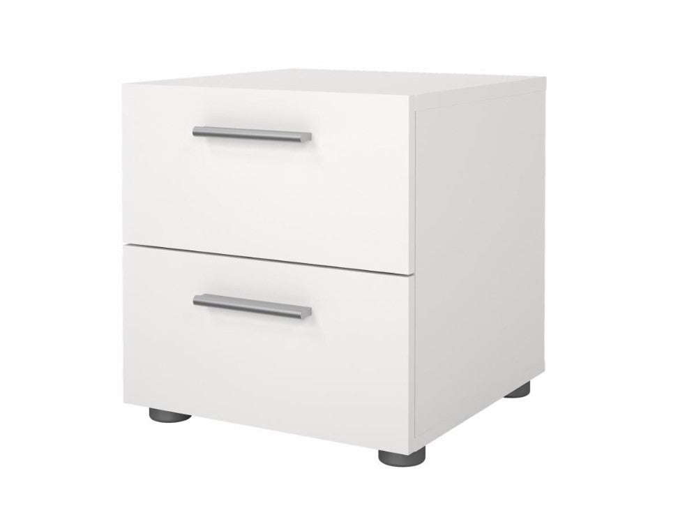 Comodino 2 Cassetti 40x40x42h CM Pepe Nightstand Bianco 70070/49