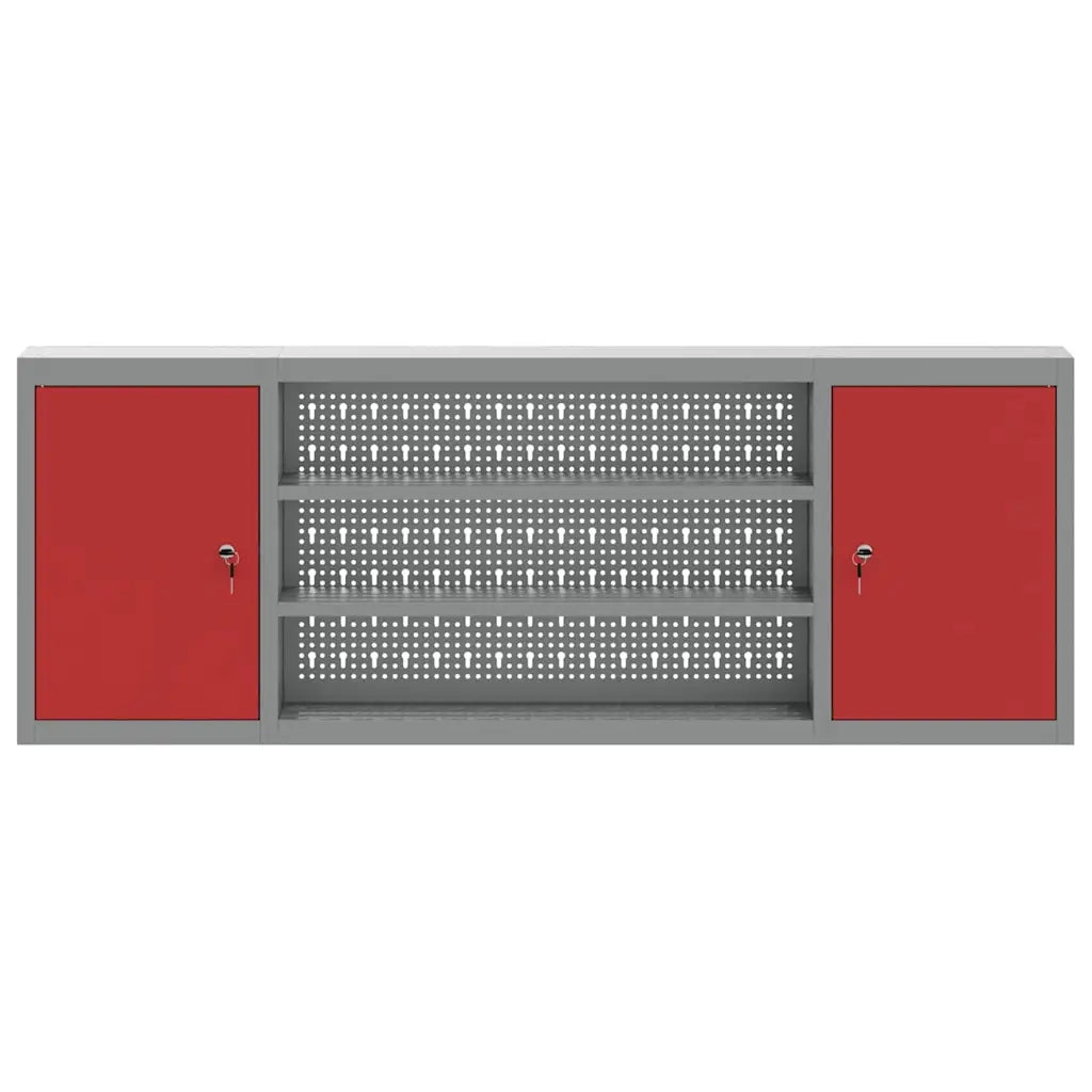 Mobile per attrezzi con blocco Rosso e Grigio 150 x 20 x 55 cm 4103476