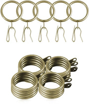 30 pezzi di anelli di tenda in metallo e 40 pezzi di ganci di tenda in metallo, diametro interno 30 mm, verde bronzo, tenda, guide di tenda