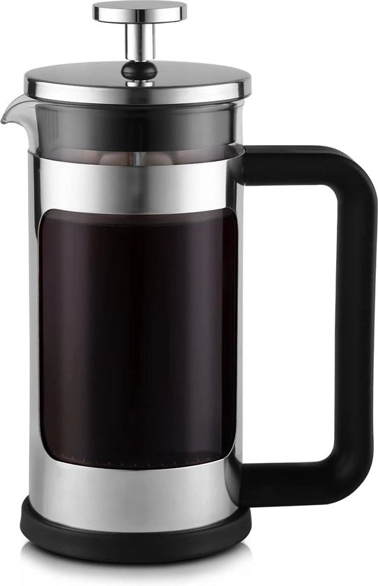 Filtro per Caffè e Tè a Persione con Contenitore in Borosilicato e Filtro a Tre Fili in Acciaio Inossidabile, 350 ml, Cassetta in Acciaio Inossidabile.