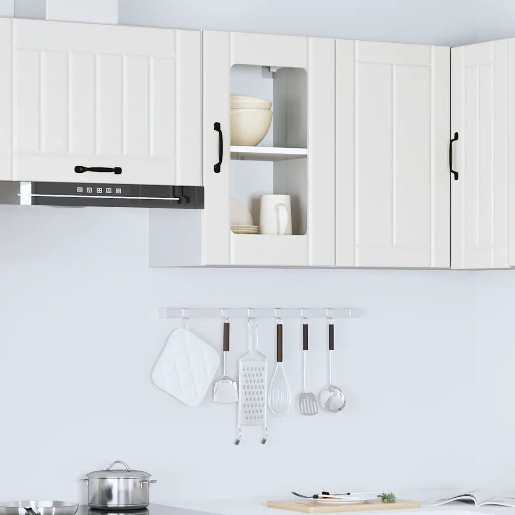 Pensile da Cucina con Porta in Vetro Lucca Bianco 853767