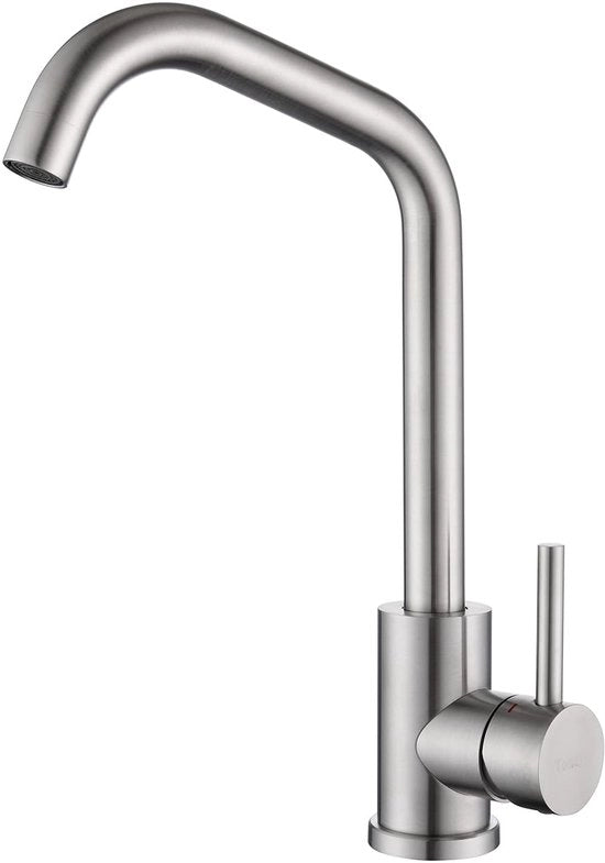 Kraan da alta pressione per cucina in acciaio inossidabile lavorato a martello, cucina con uscita rotativa 360°, rubinetto per lavastoviglie con miscelatore unico per acqua calda e fredda, aeratore rimovibile, maniglione