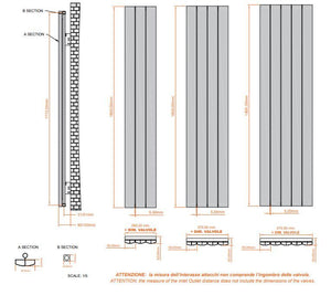 Termoarredo Modello Alma Varie Misure H1800 Colore Nero Antracite - Antracite L. 280 mm	