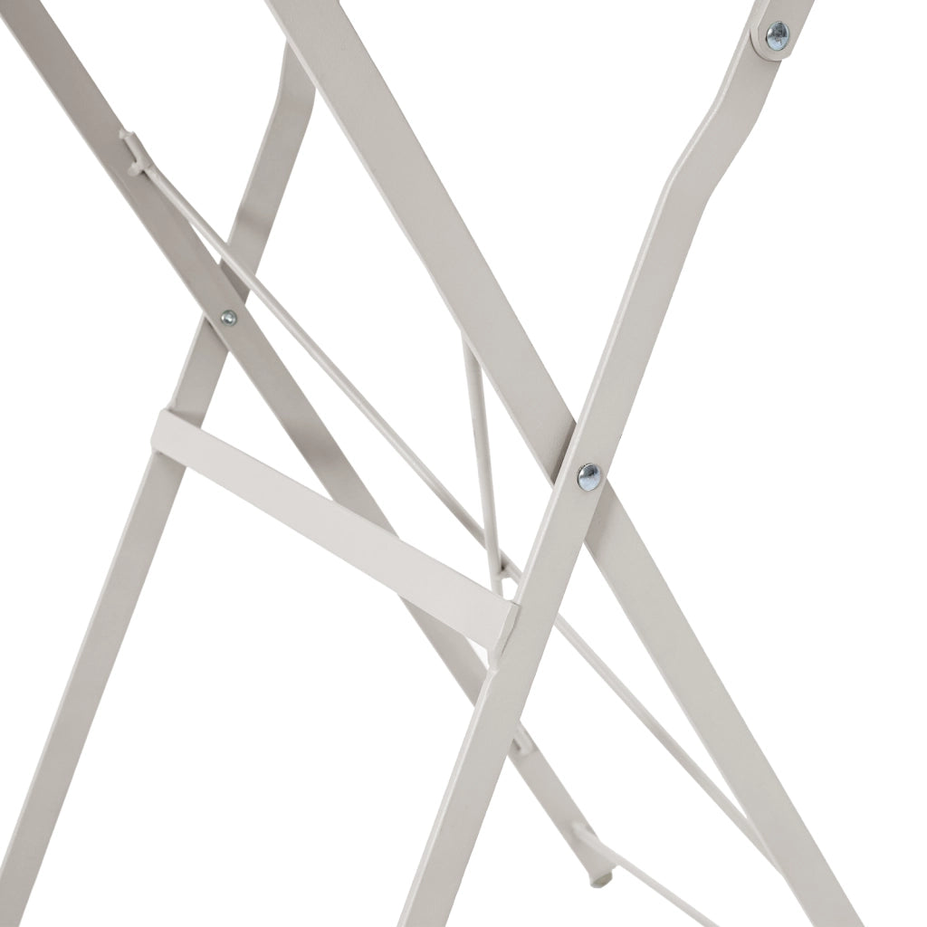 Tavolo da Bistrot Pieghevole Beige Ã˜50x71 cm in Acciaio Zincato