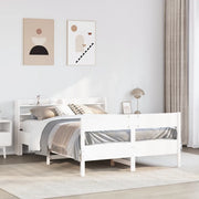 vidaXL Letto senza Materasso Bianco 135x190 cm Legno Massello di Pino