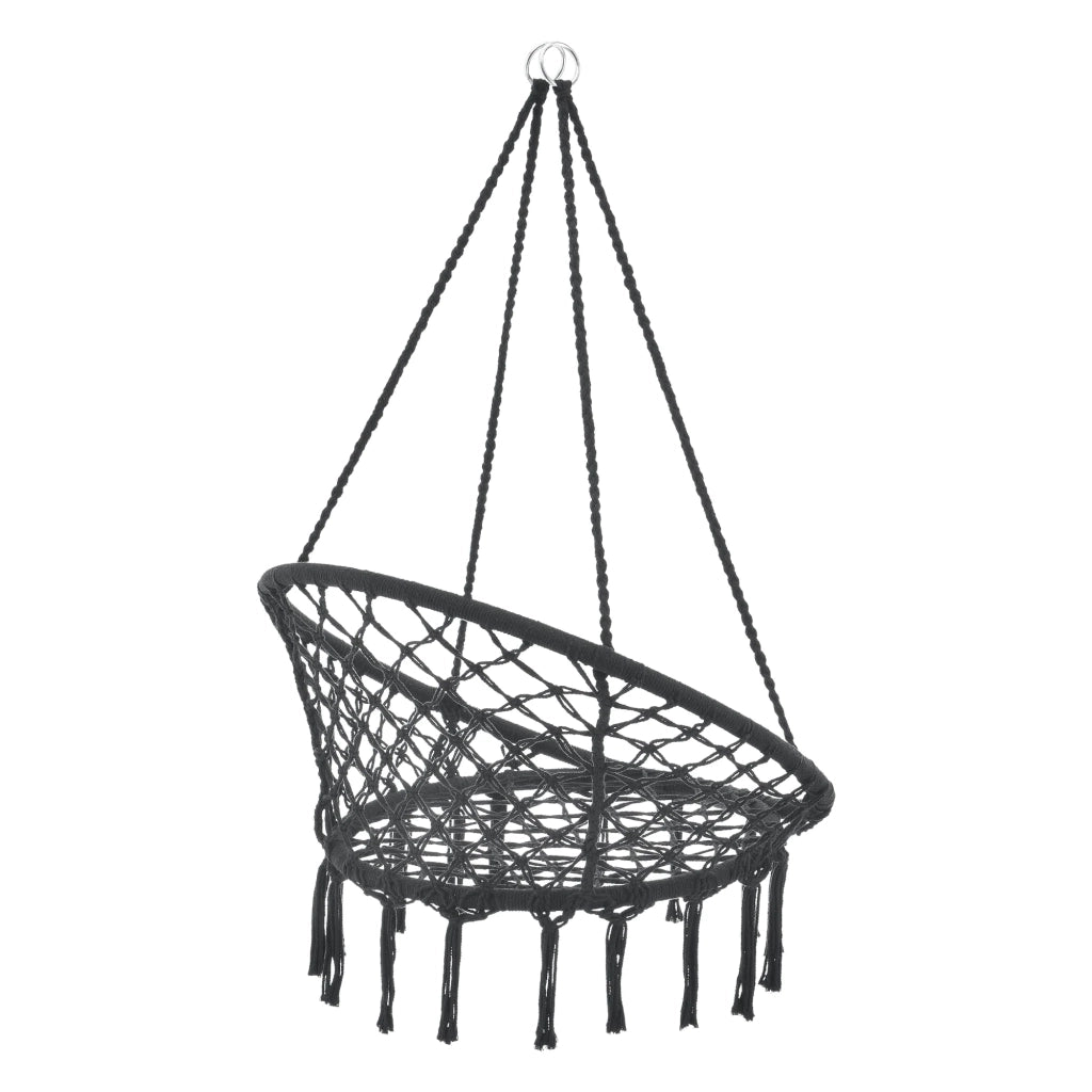 Seduta amaca rotonda sedia sospesa diametro seduta 60 cm nero 03_0006062