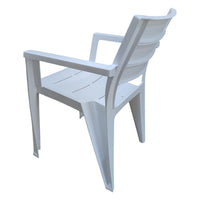 POLTRONA IN RESINA DA ESTERNO CON BRACCIOLI BIANCO EFFETTO LEGNO