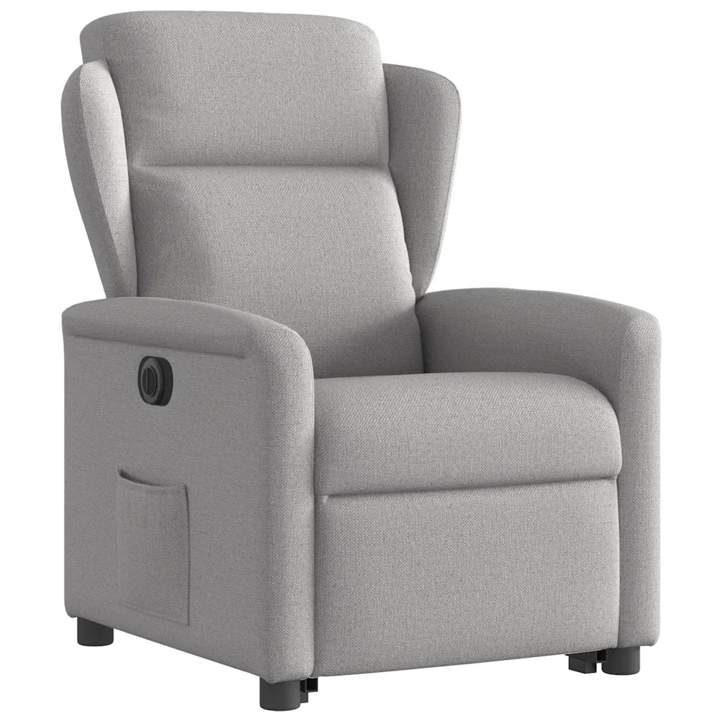 Poltrona Alzapersona Reclinabile Elettrica Grigi Nuvola Tessuto 3303163