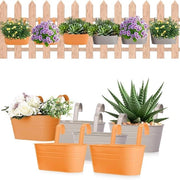 Pannelli per piante 6 pezzi metallo con ganci - Vaso per piante vasiera per giardino balcone terrazzo - Decorazione per la casa