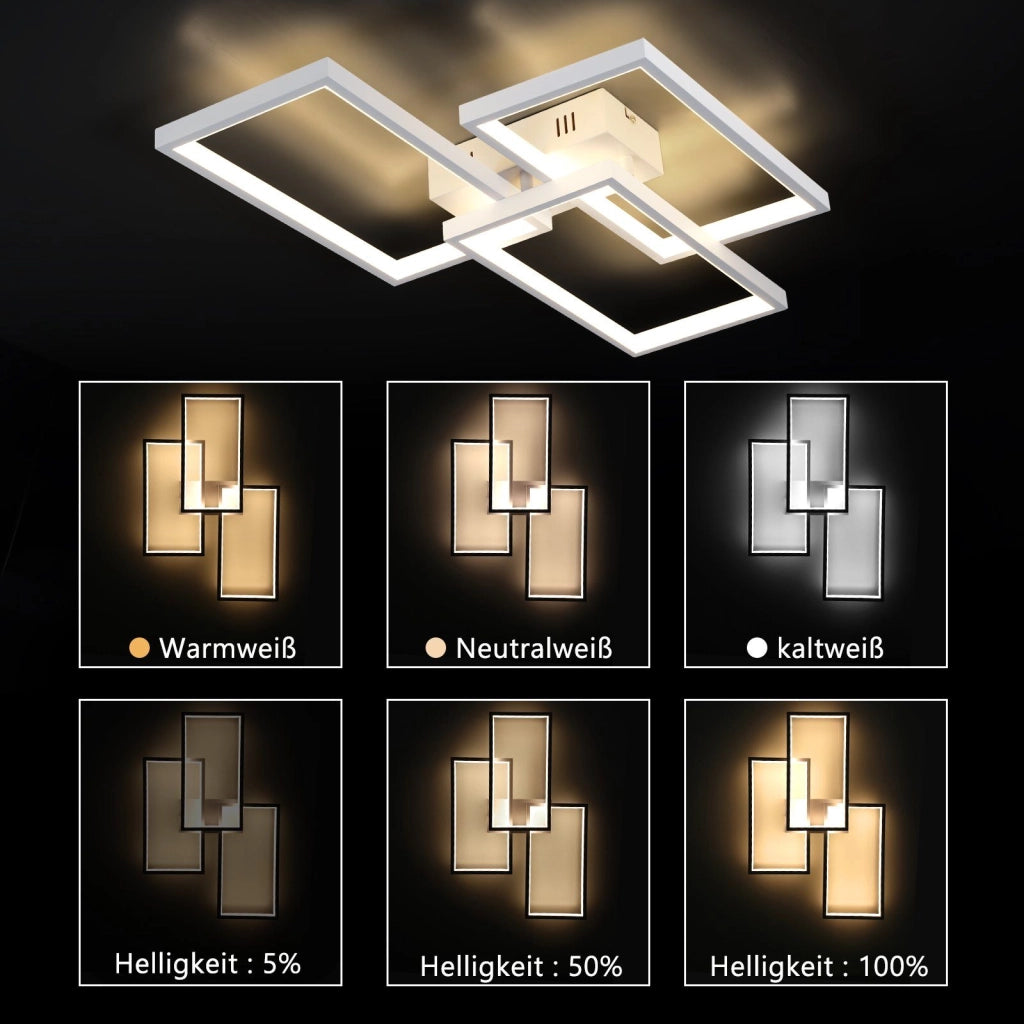 ZMH Lampada da soffitto LED moderna metallo telecomando 3 luci per camera letto