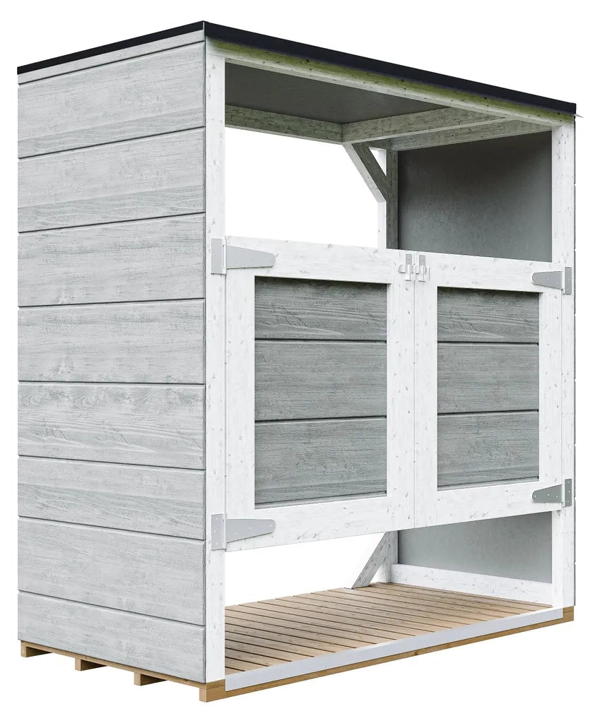 Ricovero per bidoni da giardino 2x240L TIMBELA M980A-TUNDRA GREY