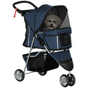 Carrello pieghevole per animali ¨C zephmum ¨C 75x45x97 cm blu scuro