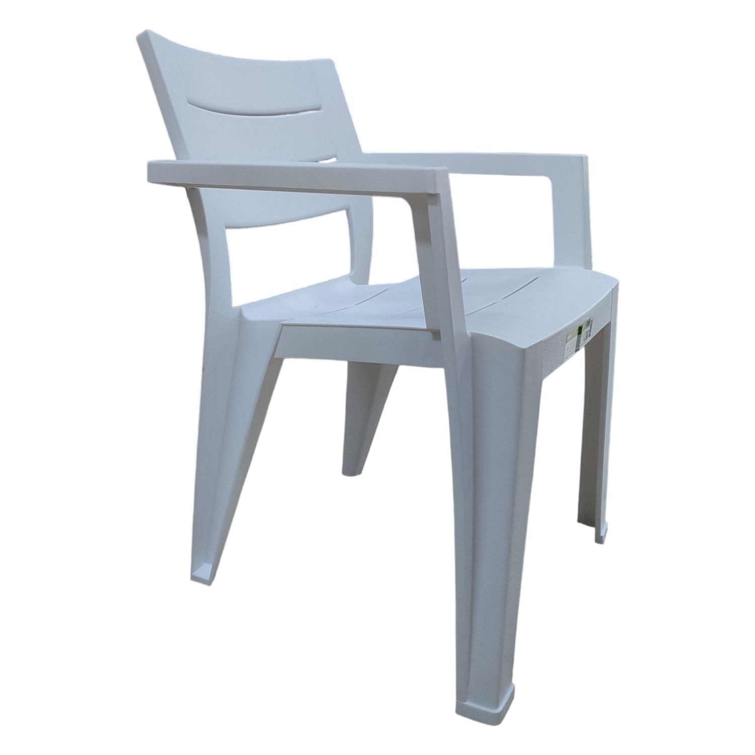 POLTRONA IN RESINA DA ESTERNO CON BRACCIOLI BIANCO EFFETTO LEGNO