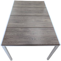 TAVOLO IN METALLO E RESINA EFFETTO LEGNO 160X95XH75 CM