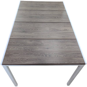 TAVOLO IN METALLO E RESINA EFFETTO LEGNO 160X95XH75 CM